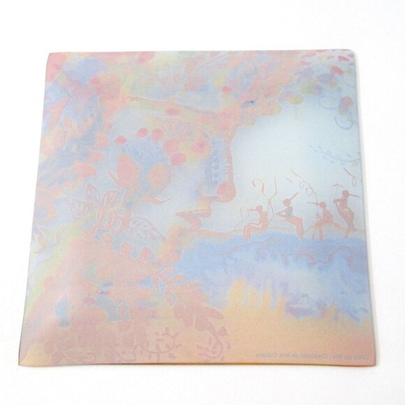 Zaida Del Rio Glass Dish Cuban Artist 8" Square Plate Flower Lady By Ocean - Picture 5 of 7
